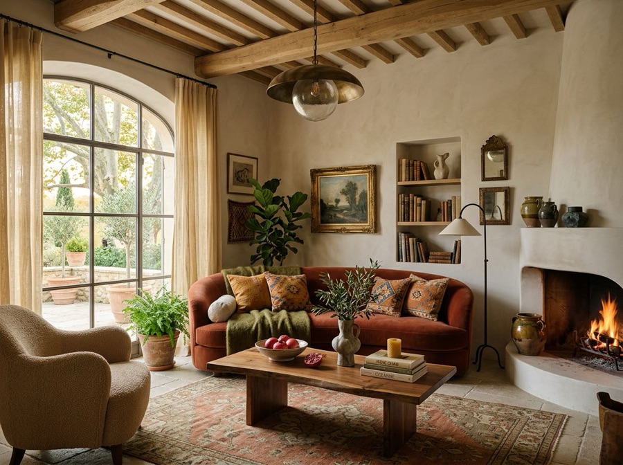 A generated Provençal living room